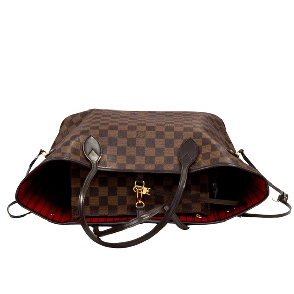 LOUIS VUITTON DAMIER EBENE CANVAS NEVERFULL MM TOTE BAG AR2144 - Picture 2 of 6